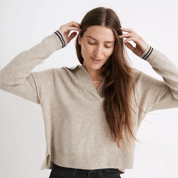 Madewell Tipped Davie Polo Sweater - Picture 4 of 8